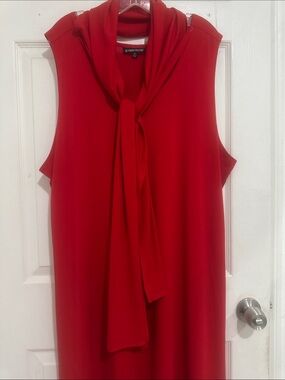 Taylor & Sage Red Sleeveless Tie-Neck Camisole For Plus Size XXL